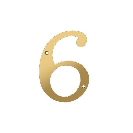 Deltana 6 Numbers, Solid Brass, 10PK RN6-6-XCP10